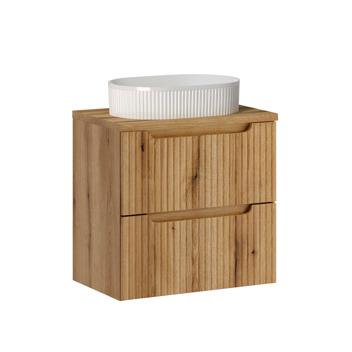Meuble simple vasque 60cm 2 tiroirs Riva Bois
