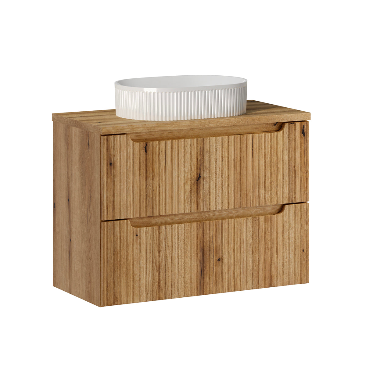 Meuble simple vasque 80cm 2 tiroirs Riva Bois