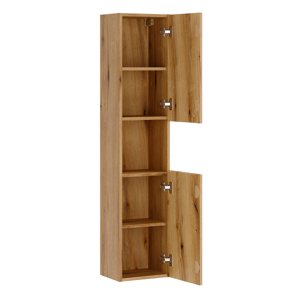 Ensemble meuble double vasque 160cm panier à linge et colonne Riva Bois - vue 4