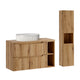 Ensemble meuble simple vasque 100cm 2 tiroirs 2 niches et colonne Riva Bois