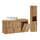 Ensemble meuble simple vasque 120cm panier à linge et colonne Riva Bois