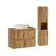 Ensemble meuble simple vasque 80cm 2 tiroirs et colonne Riva Bois