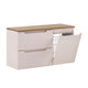 Meuble sous-vasque 100cm panier à linge 2 tiroirs Riva Cachemire et Bois