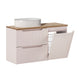 Meuble simple vasque 100cm panier à linge 2 tiroirs Riva Cachemire et Bois