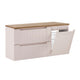 Meuble sous-vasque 120cm panier à linge 2 tiroirs Riva Cachemire et Bois