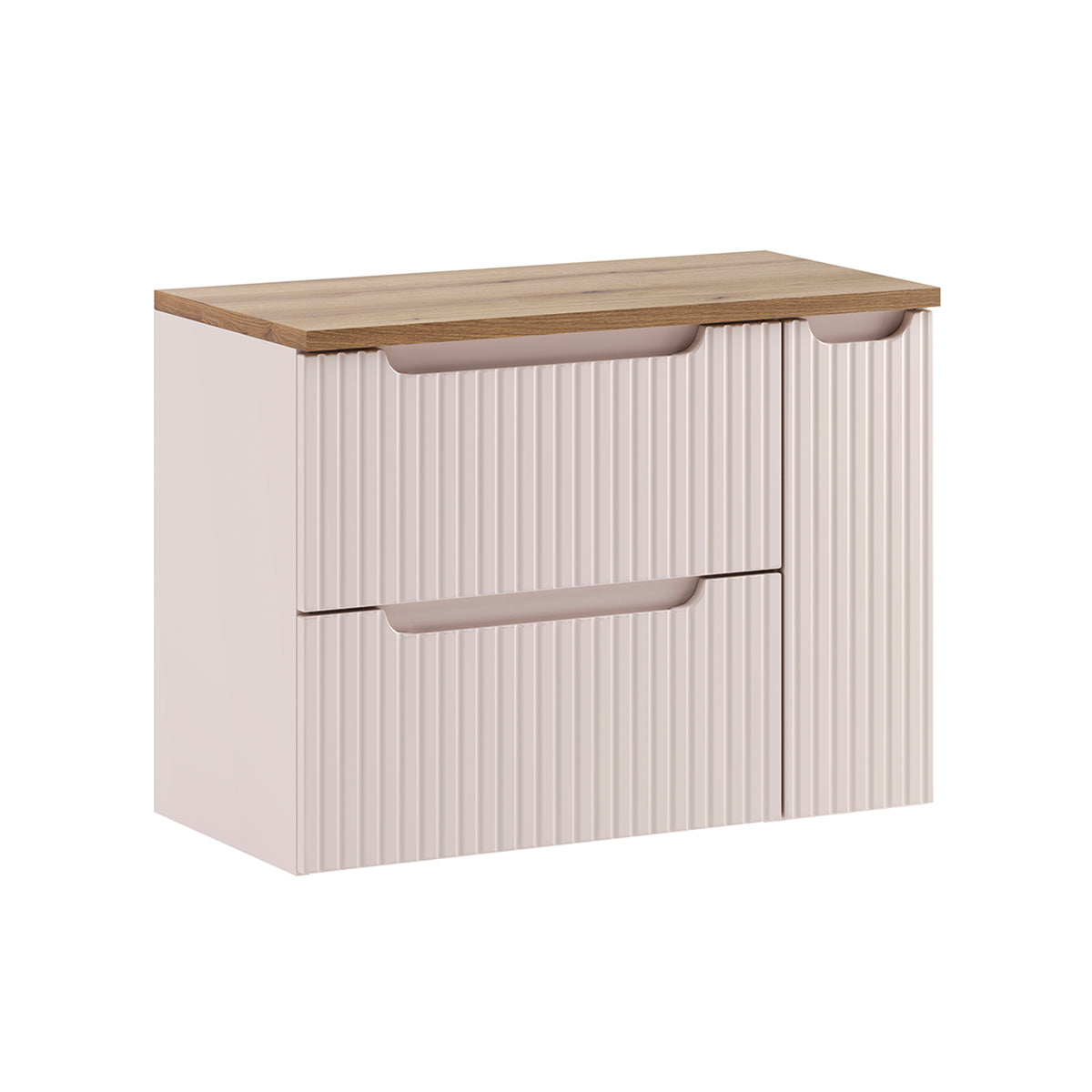 Meuble sous-vasque 80cm 3 tiroirs Riva Cachemire et Bois