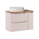 Meuble simple vasque 80cm 3 tiroirs Riva Cachemire et Bois
