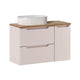 Meuble simple vasque 90cm 3 tiroirs Riva Cachemire et Bois