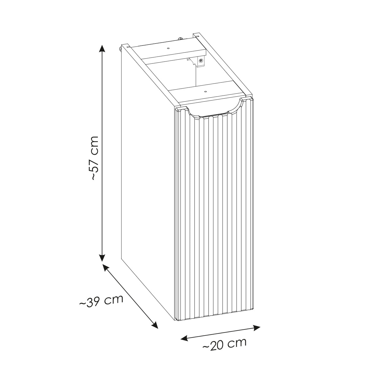 Meuble simple vasque 80cm 3 tiroirs Riva Cachemire et Bois - vue 10