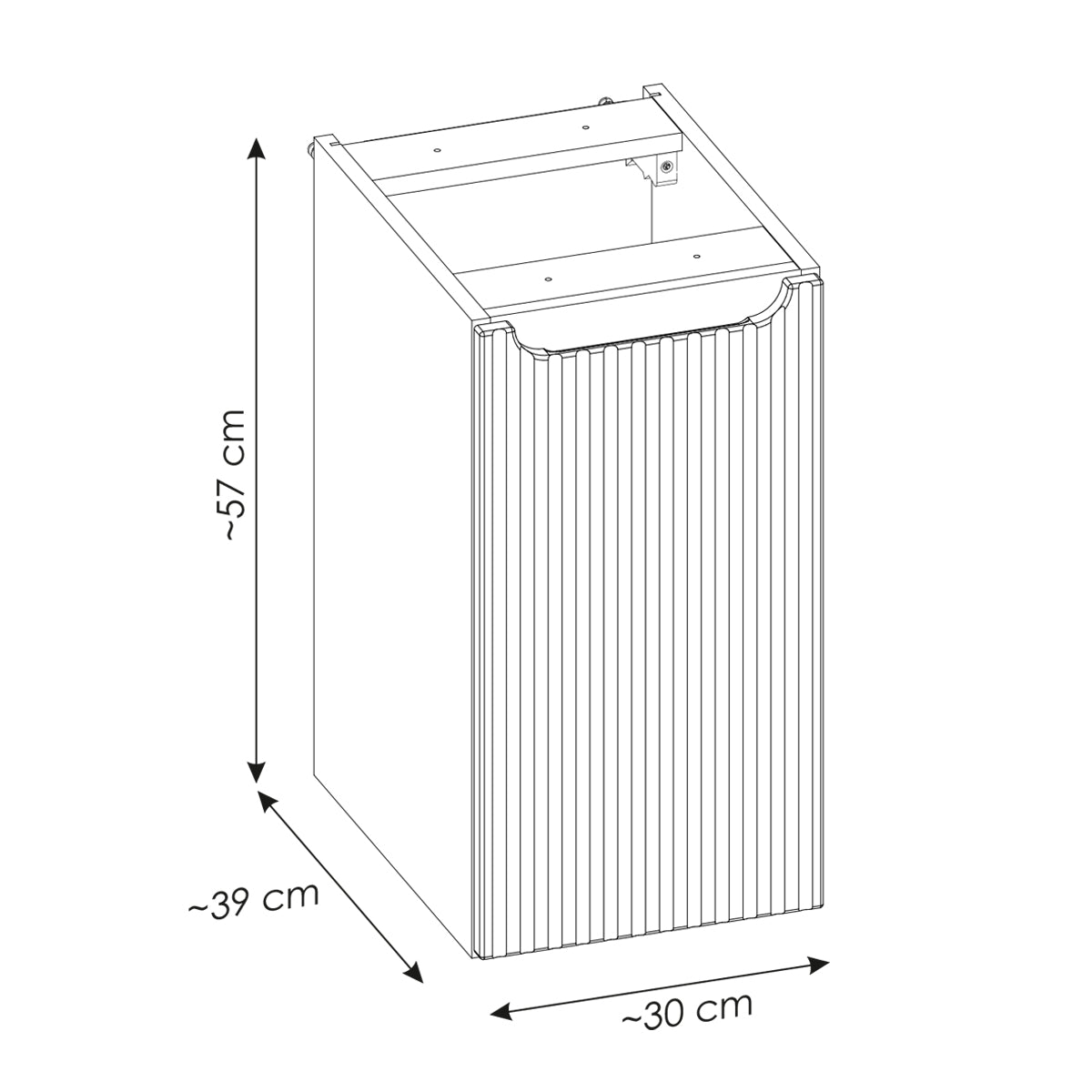 Meuble simple vasque 90cm 3 tiroirs Riva Cachemire et Bois - vue 9