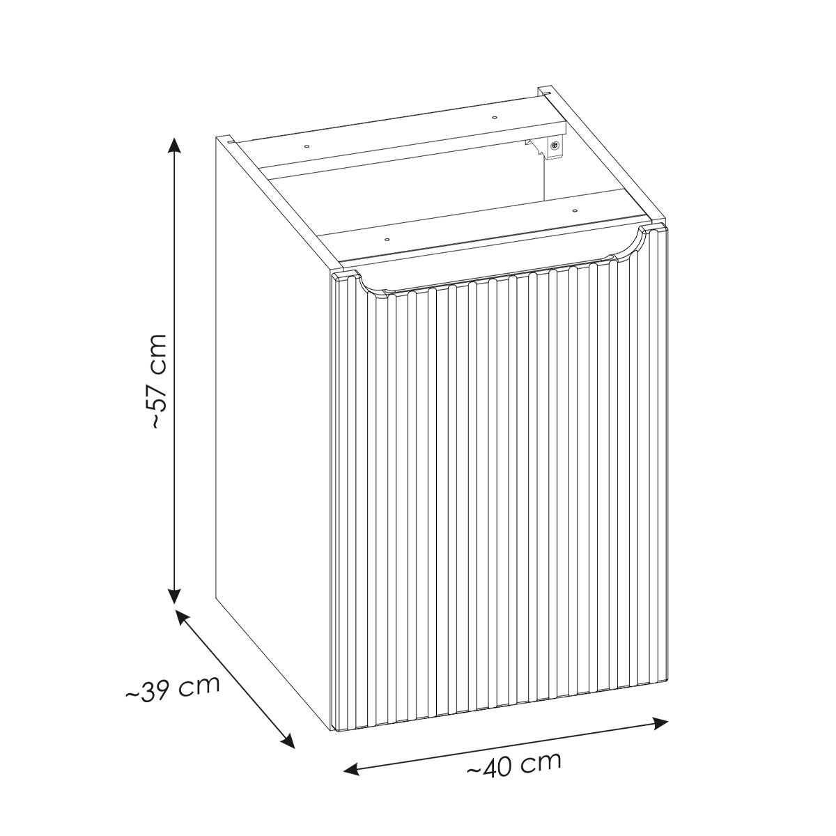 Meuble simple vasque 120cm panier à linge Riva Bois - vue 9