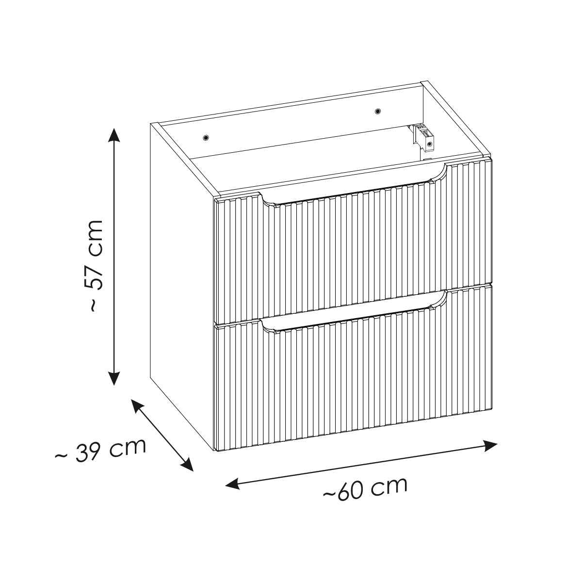 Meuble double vasque 140cm 4 tiroirs 2 niches Riva Bois - vue 7