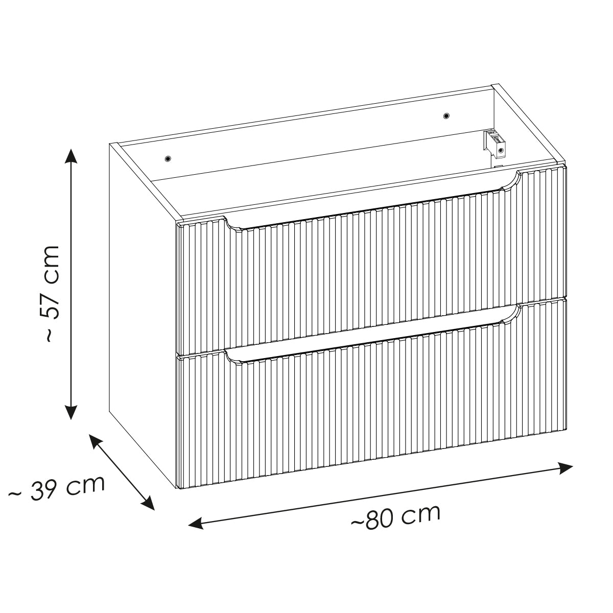 Meuble simple vasque 120cm panier à linge Riva Bois - vue 8