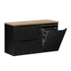 Meuble sous-vasque 100cm panier à linge 2 tiroirs Riva Noir et Bois