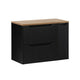 Meuble sous-vasque 80cm 2 tiroirs 1 porte Riva Noir et Bois