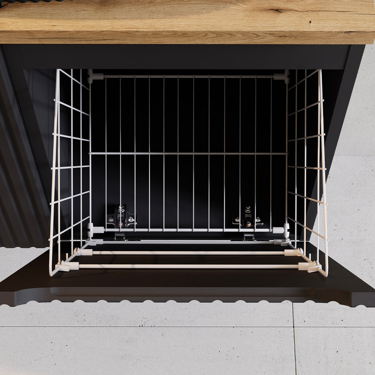 Ensemble meuble simple vasque 100cm panier à linge 2 tiroirs et colonne Riva Noir et Bois - vue 7