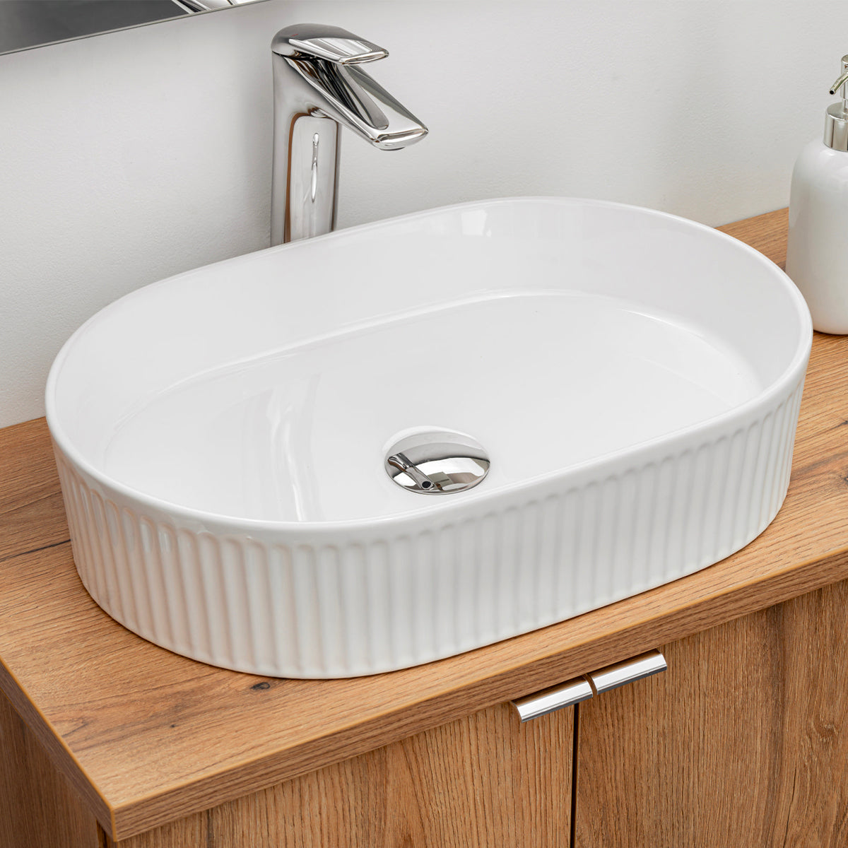 Meuble double vasque 140cm 4 tiroirs 2 niches Riva Bois - vue 4