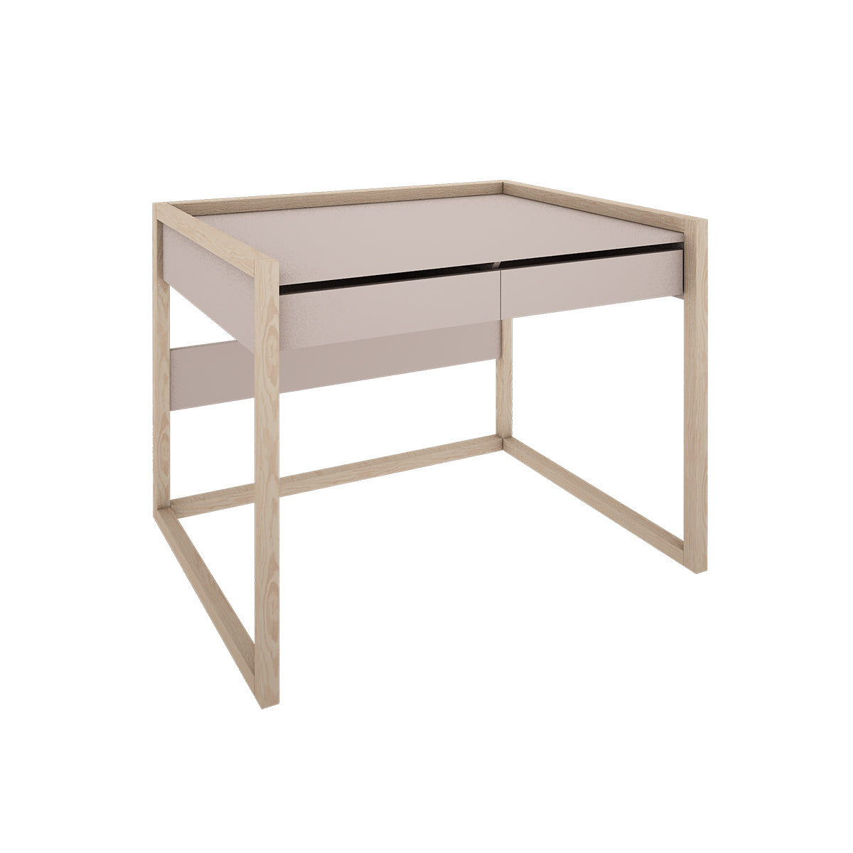 Bureau 2 tiroirs Wood Luck Romy - Cachemire - vue 3