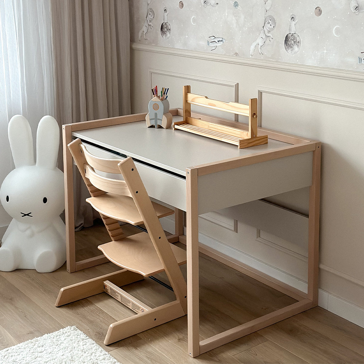 Bureau 2 tiroirs Wood Luck Romy - Cachemire - vue 4