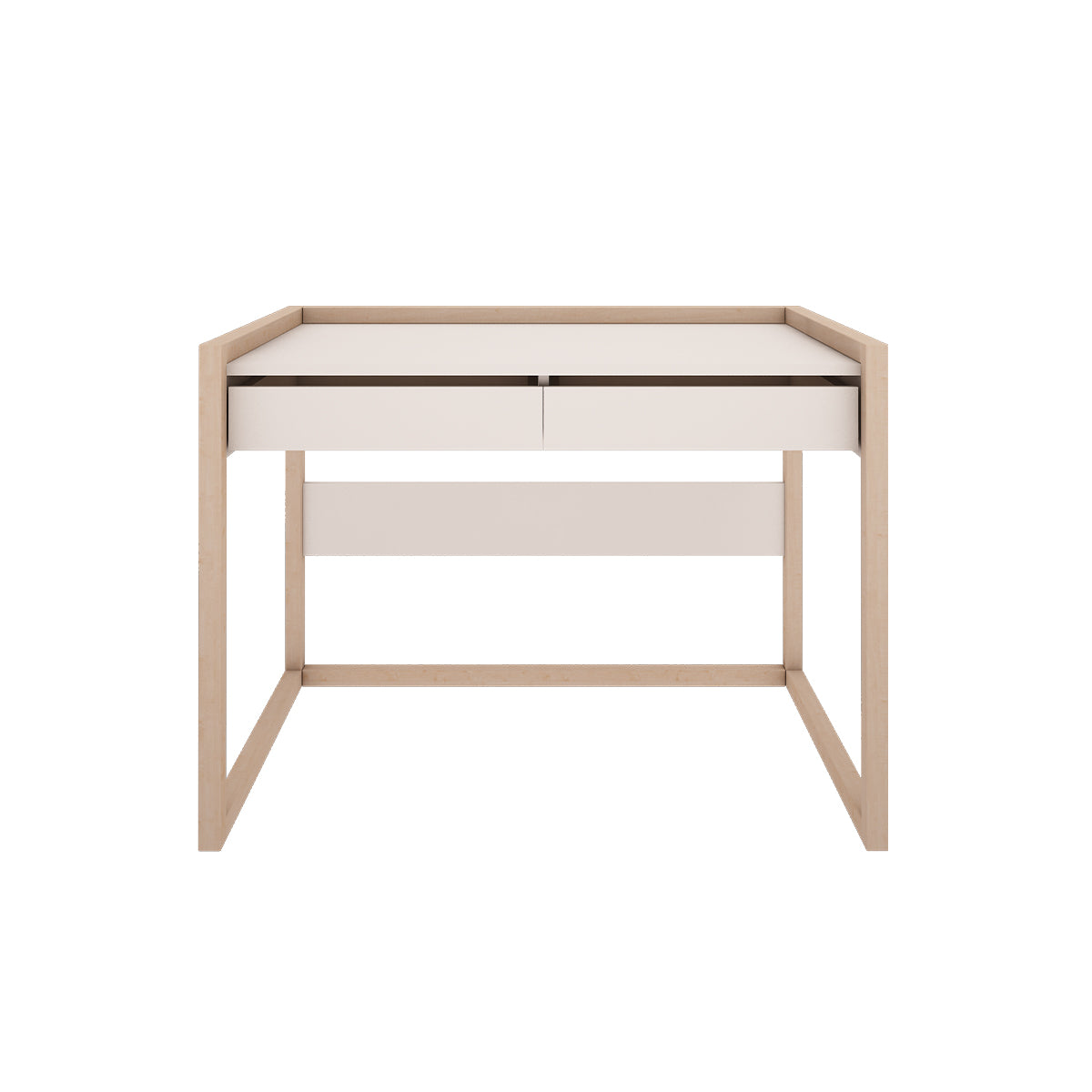 Bureau 2 tiroirs Wood Luck Romy - Blanc - vue 2
