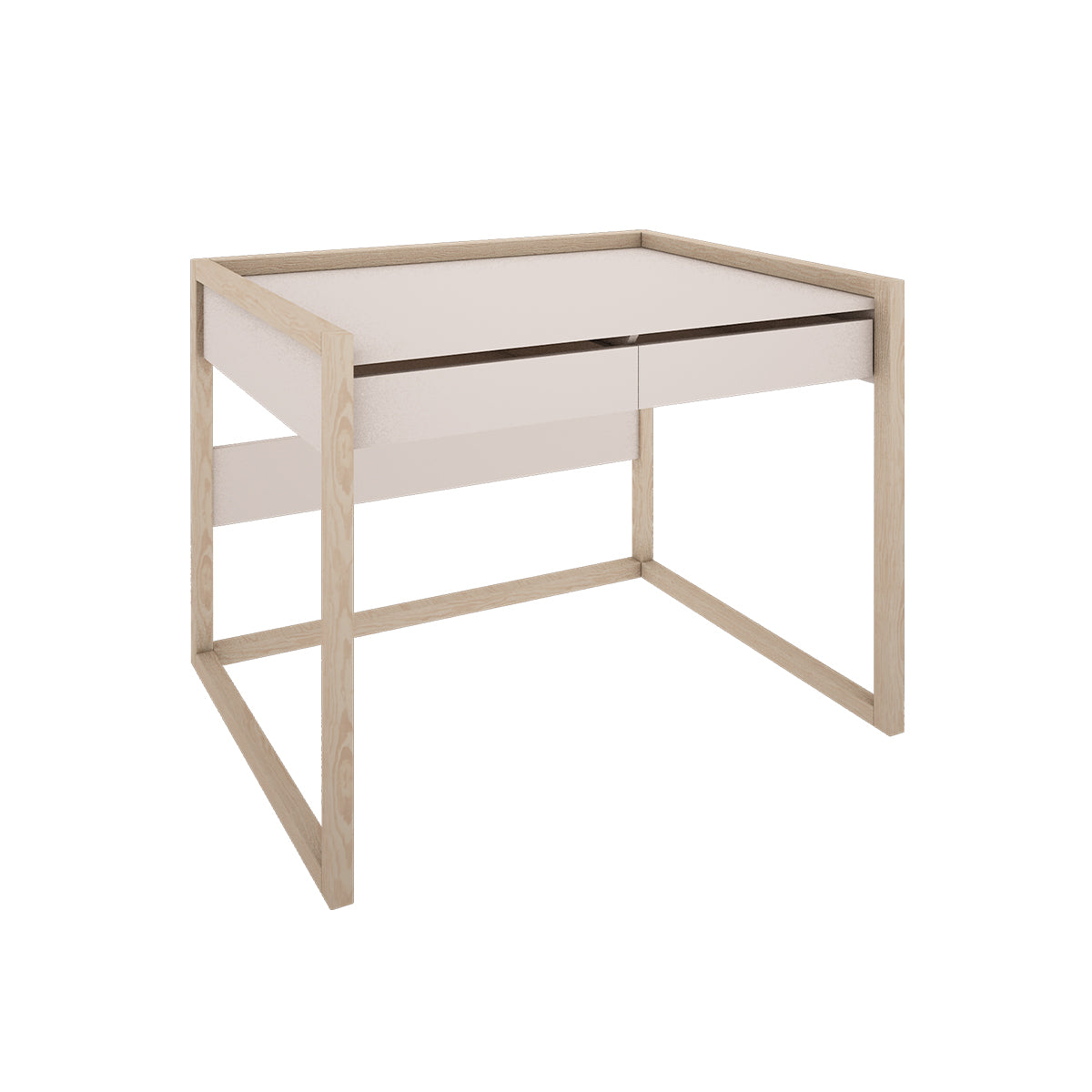 Bureau 2 tiroirs Wood Luck Romy - Blanc - vue 3