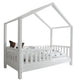 Lit cabane 90x200 barrière et sommier inclus pieds 10 cm Roxane Blanc