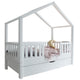 Lit cabane 90x190 barrières sommier et tiroir inclus Roxane Blanc