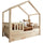 Lit cabane 90x190 barrières sommier et tiroir inclus Roxane Bois
