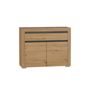 Buffet 2 portes 1 tiroir LED inclus Kasla Bois et Anthracite