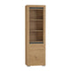 Bibliothèque 1 porte LED inclus Kasla Bois et Anthracite