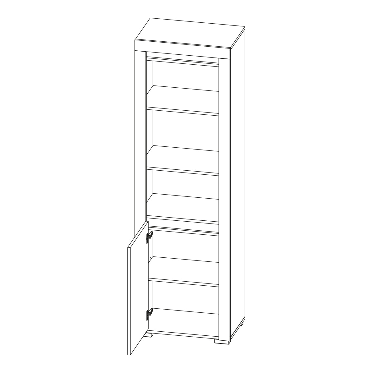 Bibliothèque 1 porte LED inclus Kasla Blanc - vue 2