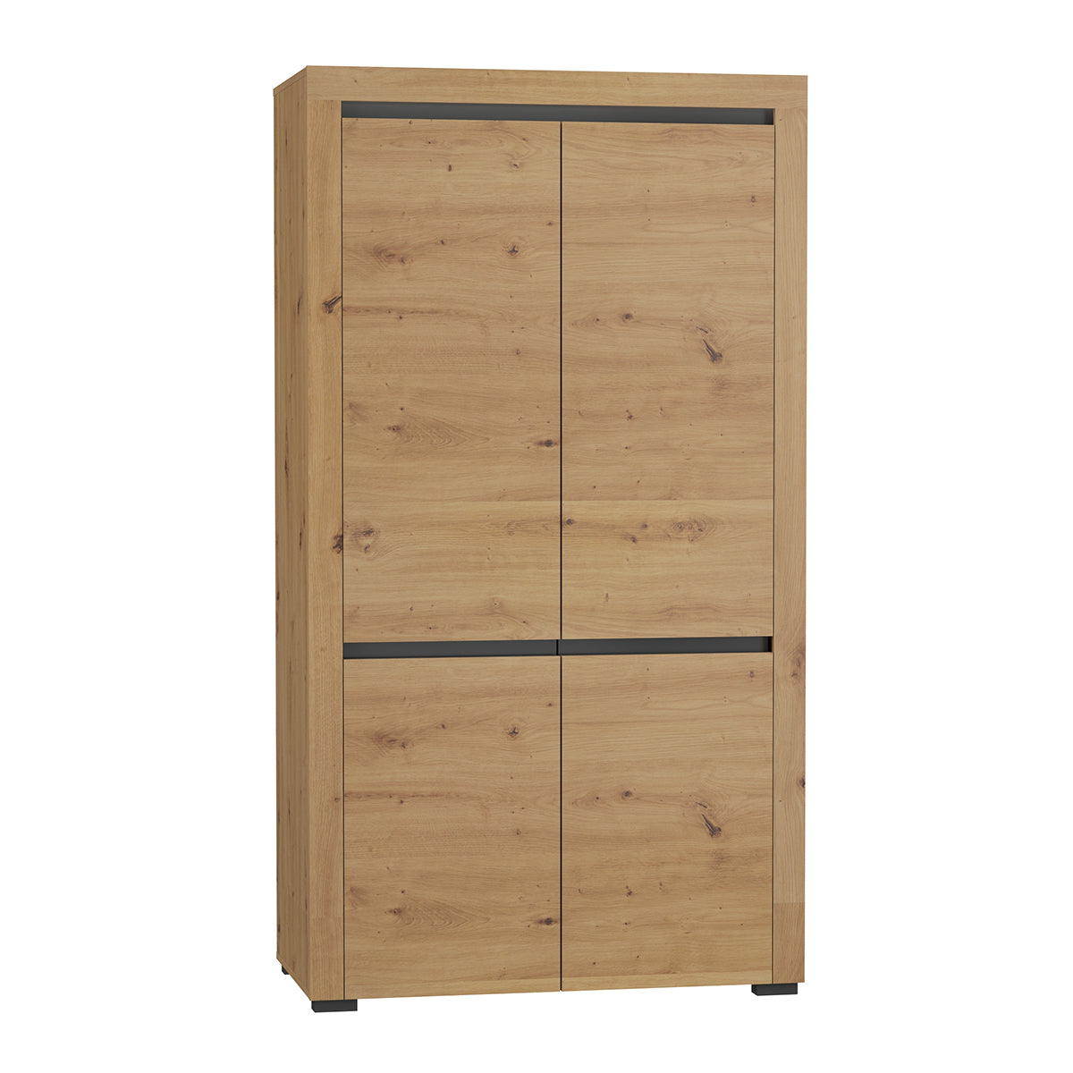 Armoire 2 portes LED inclus Kasla Bois et Anthracite