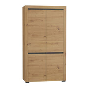 Armoire 2 portes LED inclus Kasla Bois et Anthracite