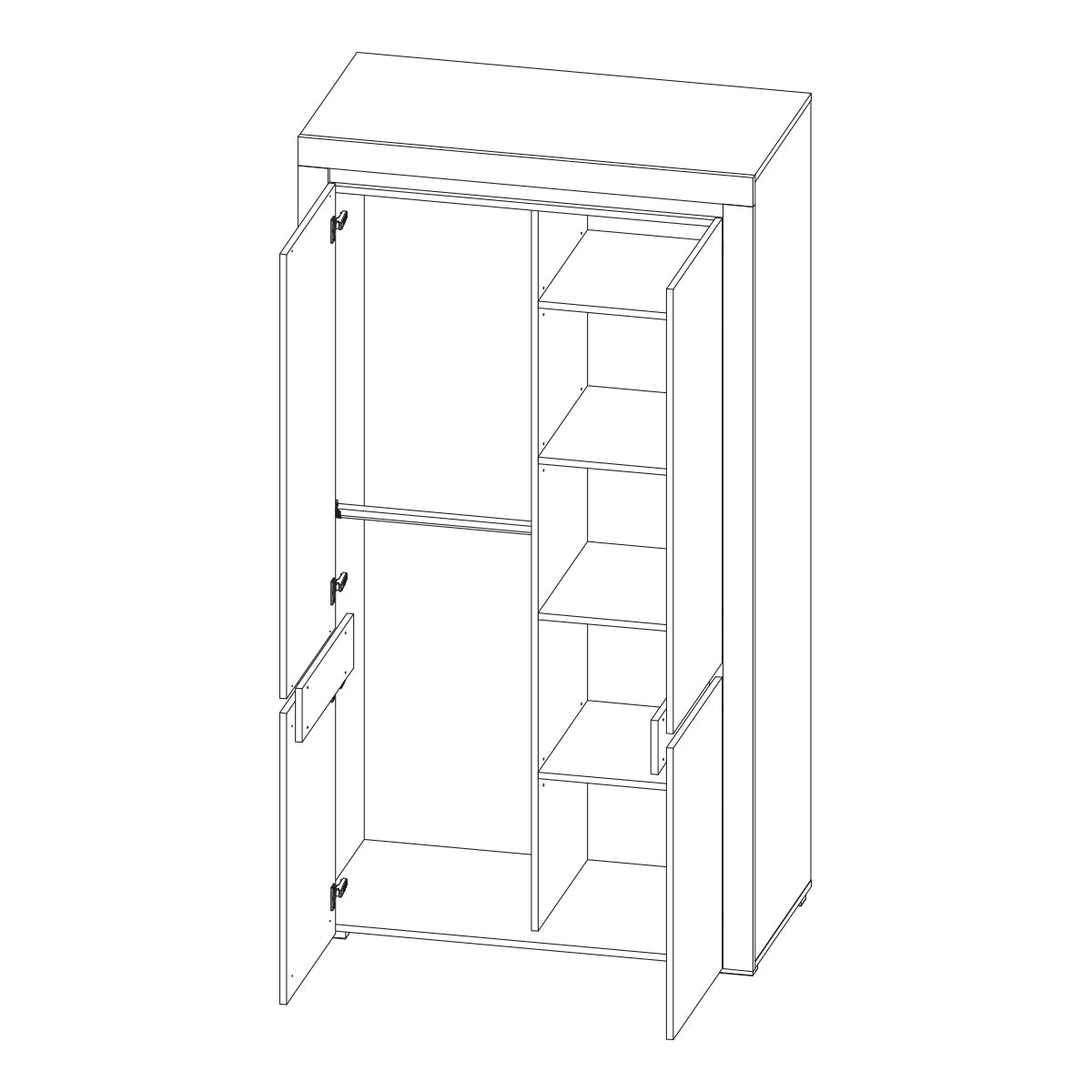Armoire 2 portes LED inclus Kasla Blanc - vue 3