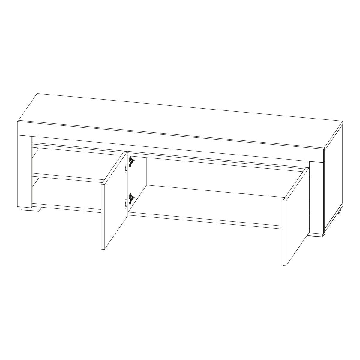 Meuble TV 2 portes 152 cm LED inclus Kasla Blanc - vue 4