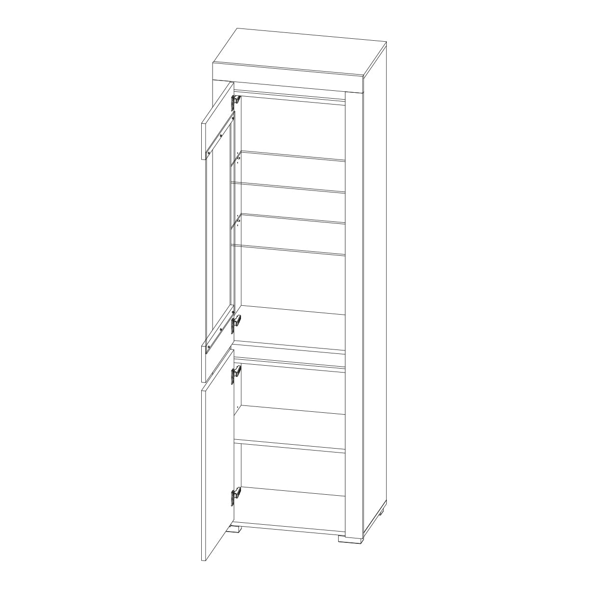 Vitrine 2 portes LED inclus Kasla Blanc - vue 4