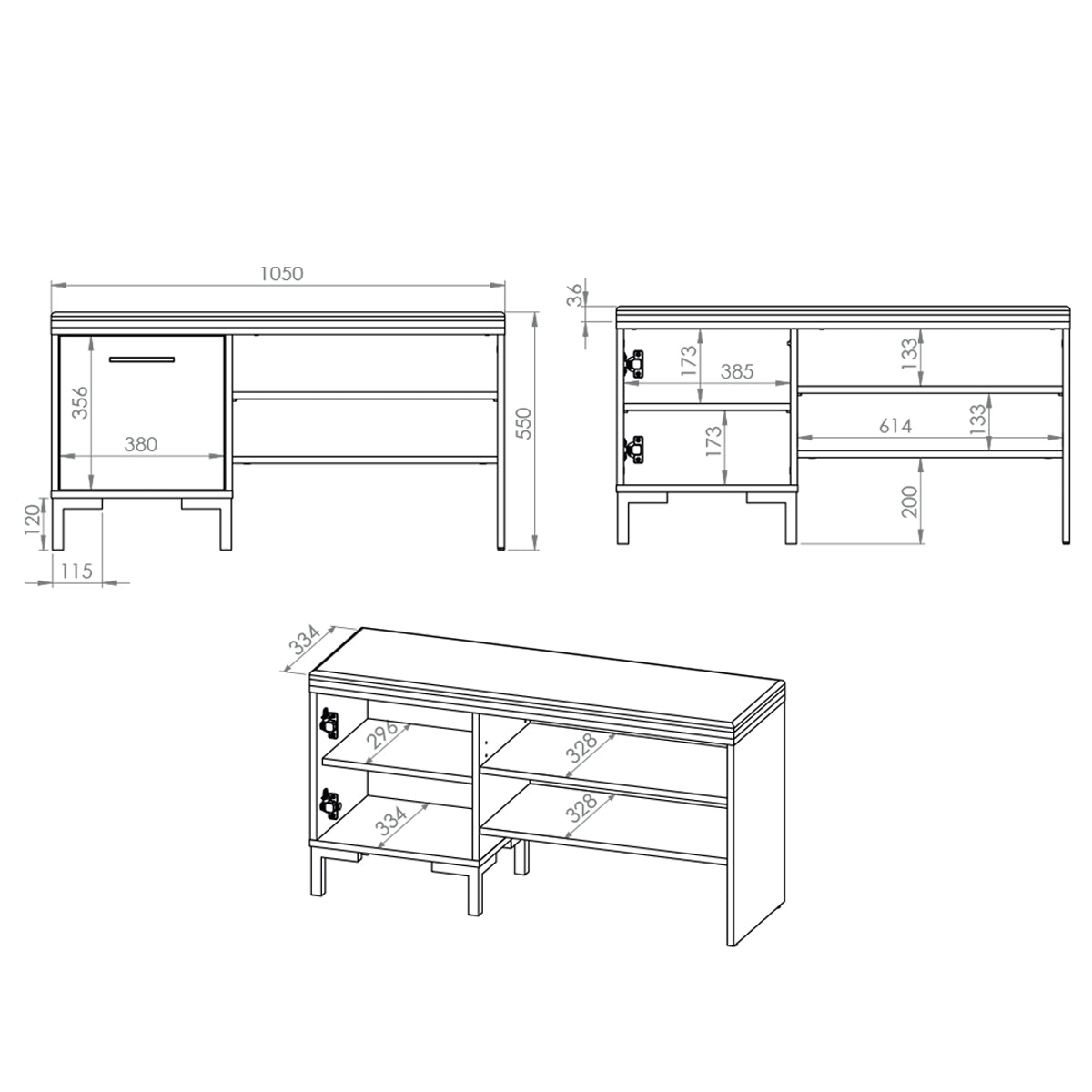 Banc meuble à chaussures 1 porte Liora Bois - vue 5