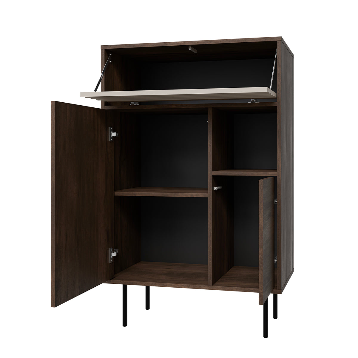 Buffet haut 3 portes Astra Bois foncé et Cachemire - vue 2