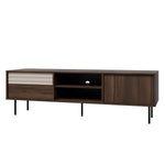 Meuble TV 2 portes 180 cm Astra Bois foncé et Cachemire