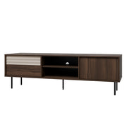 Meuble TV 2 portes 180 cm Astra Bois foncé et Cachemire