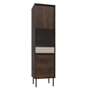 Vitrine 2 portes Astra Bois foncé et Cachemire