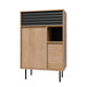 Buffet haut 3 portes Astra Bois et Noir
