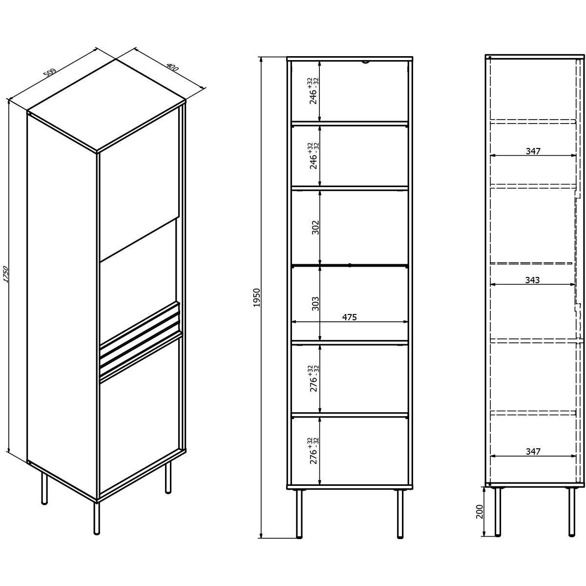 Vitrine 2 portes Astra Bois et Noir - vue 5