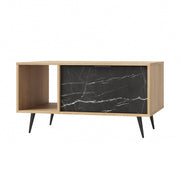 Table basse 1 tiroir Luka Bois et Noir