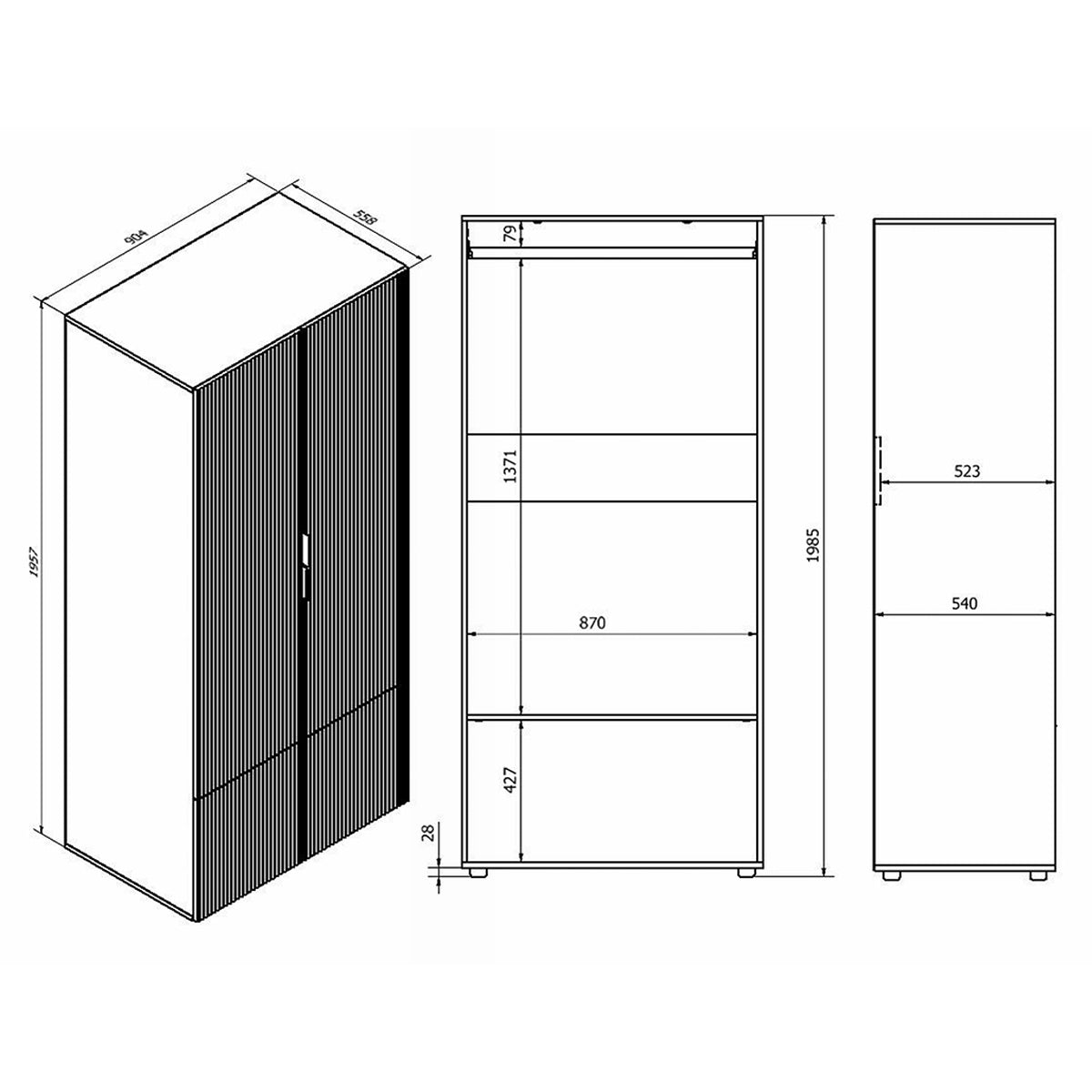 Armoire 4 portes Soly Cachemire - vue 3