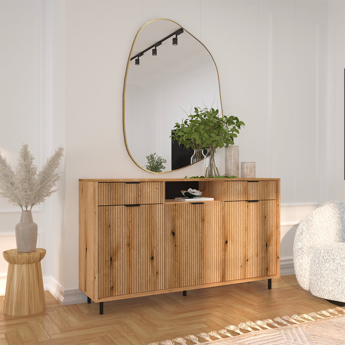 Buffet 3 portes 2 tiroirs Soly Bois - vue 3