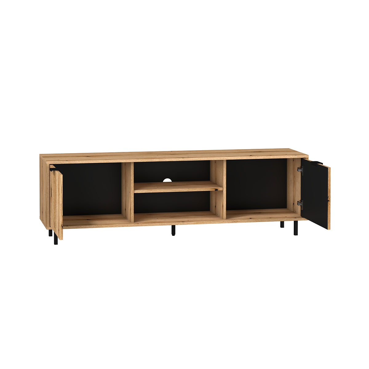 Meuble TV 2 portes 160 cm Soly Bois - vue 2