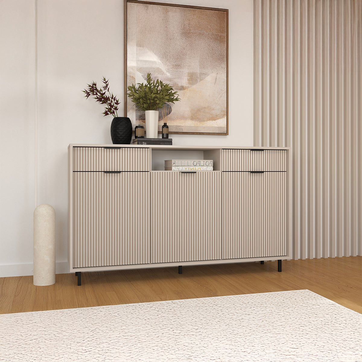 Buffet 3 portes 2 tiroirs Soly Cachemire - vue 3
