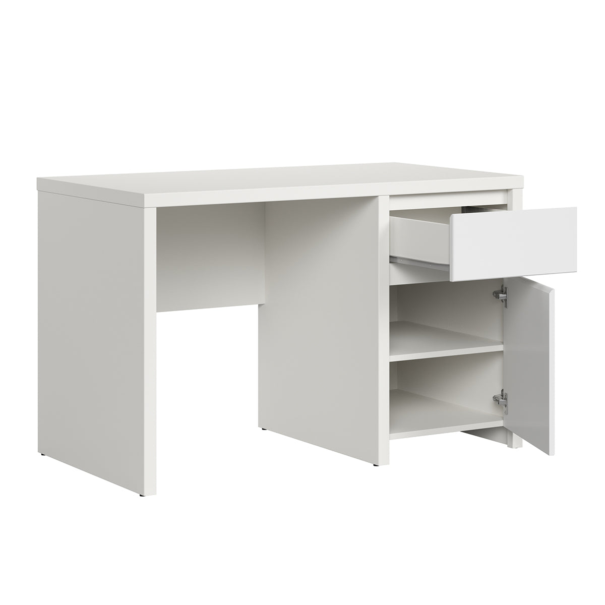 Bureau 1 porte 1 tiroir Soren Blanc - vue 3
