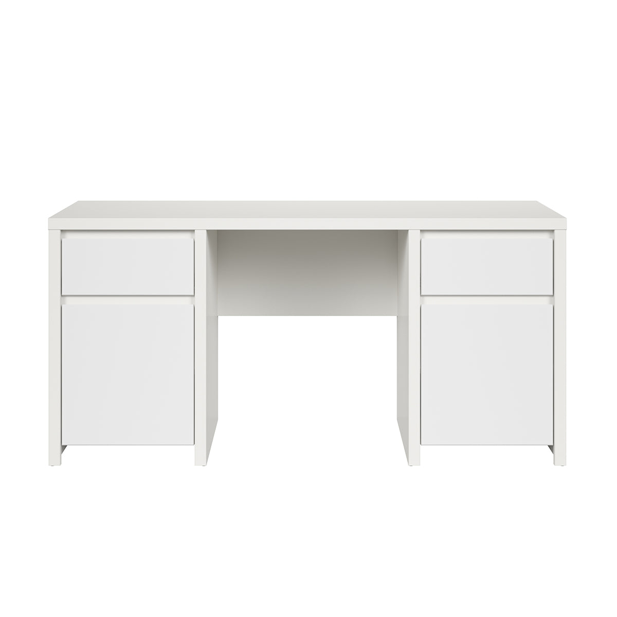 Bureau 2 portes 2 tiroirs Soren Blanc